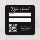 Visite Carré Carte de parrainage beauté avec QR Code (Dos)