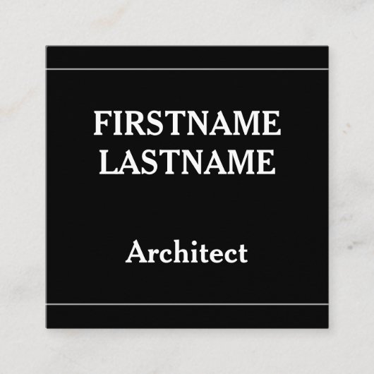 Visite Carré Carte de profil Architect (Devant)