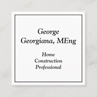 Visite Carré Carte de profil professionnelle de construction ré