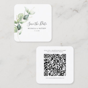 Visite Carré Carte de rappel de date de mariage au code QR avec