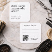 Visite Carré Carte de recommandation de salon de coiffure avec