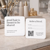 Visite Carré Carte de recommandation de salon de coiffure avec