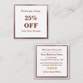 Visite Carré Carte de réduction Gold Foil Rose moderne et class (Devant / Derrière)