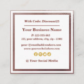 Visite Carré Carte de réduction Gold Foil Rose moderne et class (Dos)