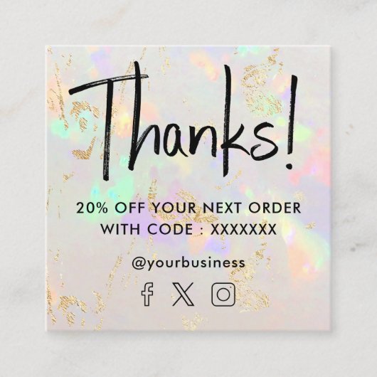 Visite Carré carte de réduction opale gemstone (Devant)