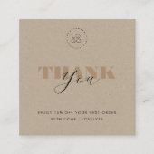 Visite Carré Carte de réduction Rustic Kraft Bold Script Custom (Devant)