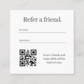 Visite Carré Carte de référencement client QR Code pour Bar à C (Dos)