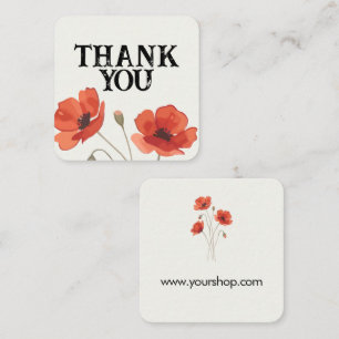 Visite Carré Carte de remerciement florale personnalisée au coq