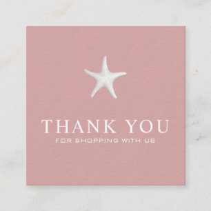 Visite Carré Carte de remerciements côtière - Design rose & Sta