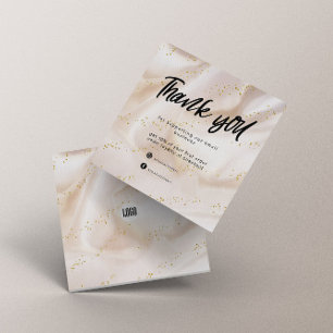 Visite Carré Carte de remerciements d'affaires Gold Satin Parti