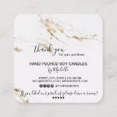 Visite Carré Carte de remerciements de carte de soins aux bougi (Dos)