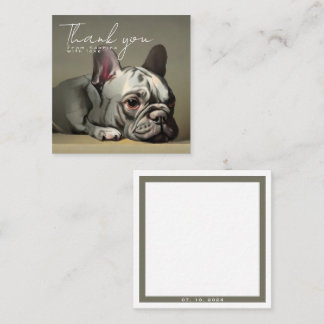 Visite Carré Carte de remerciements personnalisée avec bulldog 