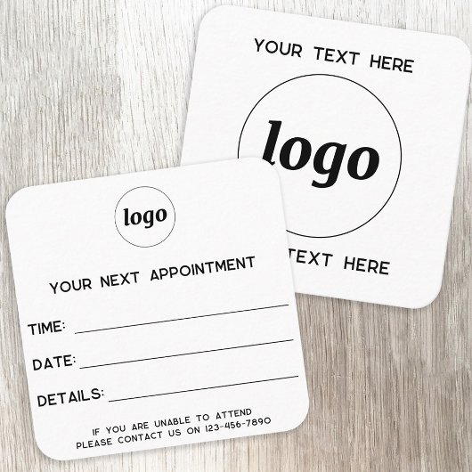Visite Carré Carte de rendez-vous avec logo simple