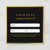 Visite Carré Carte de rendez-vous de beauté professionnelle Bla (Devant)