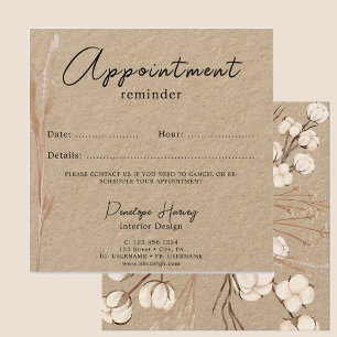 Visite Carré Carte de rendez-vous vert moderne Blush Pink Kraft