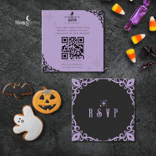 Visite Carré Carte de réponse rapide Halloween Lavande ensorcel
