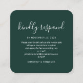 Visite Carré Carte de réponse RSVP de mariage avec code QR mode (Devant)