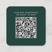 Visite Carré Carte de réponse RSVP de mariage avec code QR mode (Dos)