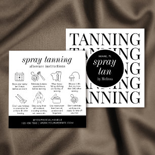 Visite Carré Carte de soins minimaliste moderne Spray Tanning S