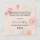 Visite Carré Carte d'insertion de Merci d'affaires unique Art A (Dos)