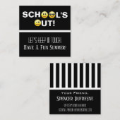 Visite Carré Carte Emoji Playdate de l'école (Devant / Derrière)