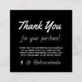 Visite Carré Carte marketing noire de satisfaction client Texas (Devant)