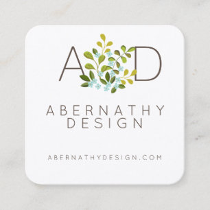 Visite Carré Carte naturelle contemporaine florale moderne de