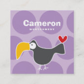 Visite Carré Carton Toucan Bird Profil de l'enfant Photo Carte  (Devant)