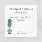 Visite Carré Chinoiserie Ginger Jar Jars Topiary Carte de visit (Devant)