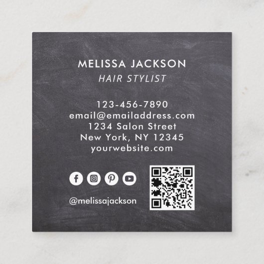 Visite Carré Code QR du style de carte de menu (Dos)