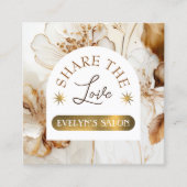 Visite Carré Élégante carte de référence pour les fleurs brunes (Devant)