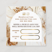 Visite Carré Élégante carte de référence pour les fleurs brunes (Dos)