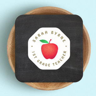Visite Carré Enseignant de l'école Red Apple Chalkboard Carte d