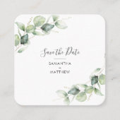 Visite Carré Eucalyptus QR Code Enregistrer la carte de date (Devant)