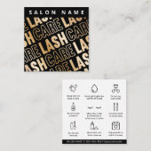 Visite Carré Extensions Eyelash Or moderne Lash carte de post-s (Devant / Derrière)