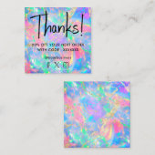 Visite Carré gemstone néon opal texture carte de réduction (Devant / Derrière)