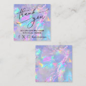 Visite Carré gemstone opal merci carte de réduction (Devant / Derrière)