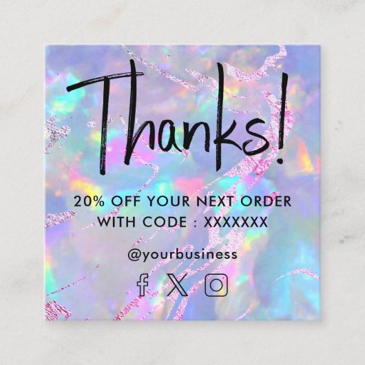 Visite Carré gemstone opal texture carte de réduction (Devant)