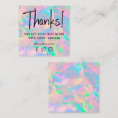 Visite Carré gemstone pastel opal texture carte de réduction (Devant / Derrière)