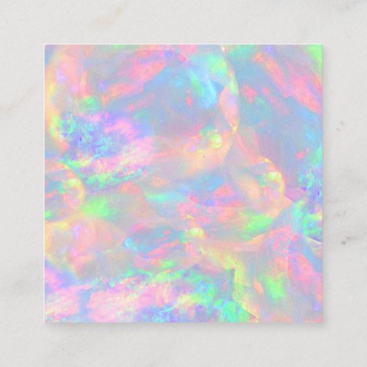 Visite Carré gemstone pastel opal texture carte de réduction (Dos)