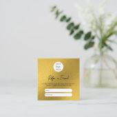 Visite Carré Gold Foil Business Référer Une Carte De Référence (Debout devant)