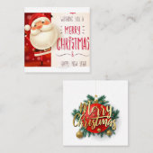 Visite Carré Joyeuse carte de Noël (Devant / Derrière)