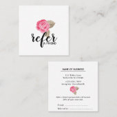 Visite Carré Le rose de rose se réfèrent une carte de référence (Devant / Derrière)