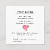 Visite Carré Le rose de rose se réfèrent une carte de référence (Dos)