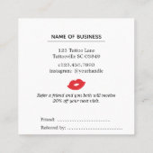 Visite Carré Lèvres rouges aiguiser une carte de référence d'am (Dos)