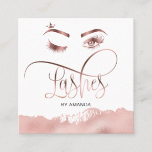 Visite Carré Maquillage Eyebrow Eyes Lashes Rose Carte de visit