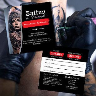 Visite Carré Modèle de carte de parrainage de tatouage Faire