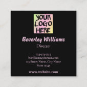 Visite Carré Modèle de carte professionnelle moderne (Dos)