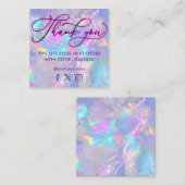 Visite Carré neon merci gemstone opal texture carte de réductio (Devant / Derrière)
