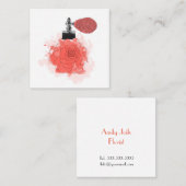 Visite Carré Parfum de rose rouge de fleuriste de carte de (Devant / Derrière)